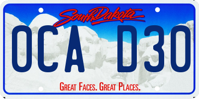 SD license plate 0CAD30