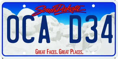 SD license plate 0CAD34