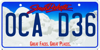 SD license plate 0CAD36