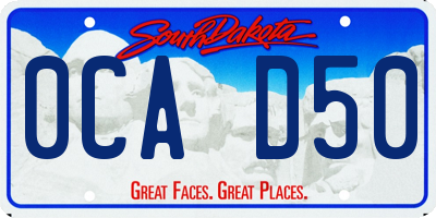 SD license plate 0CAD50