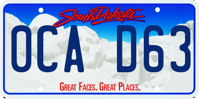 SD license plate 0CAD63