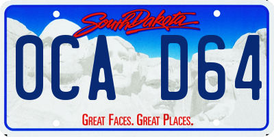 SD license plate 0CAD64