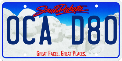 SD license plate 0CAD80