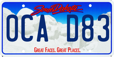 SD license plate 0CAD83