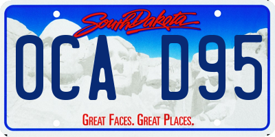 SD license plate 0CAD95