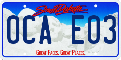 SD license plate 0CAE03