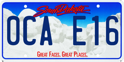 SD license plate 0CAE16