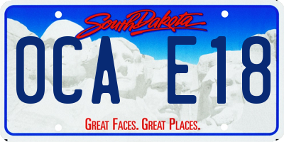 SD license plate 0CAE18