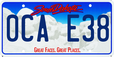 SD license plate 0CAE38