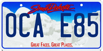 SD license plate 0CAE85