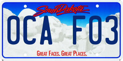 SD license plate 0CAF03