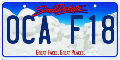 SD license plate 0CAF18