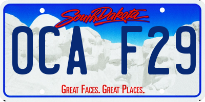 SD license plate 0CAF29