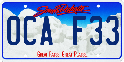 SD license plate 0CAF33