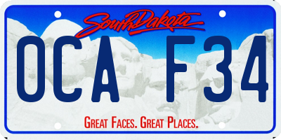 SD license plate 0CAF34