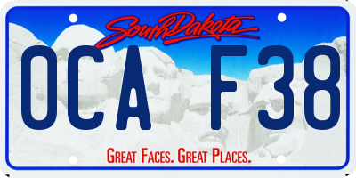 SD license plate 0CAF38