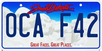 SD license plate 0CAF42