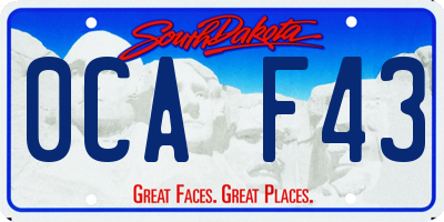 SD license plate 0CAF43