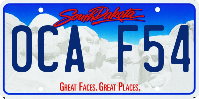 SD license plate 0CAF54