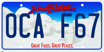 SD license plate 0CAF67