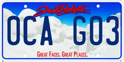 SD license plate 0CAG03