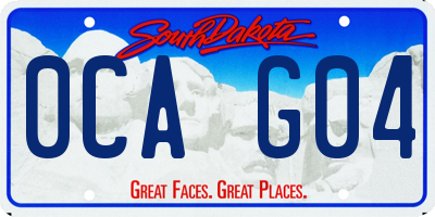 SD license plate 0CAG04