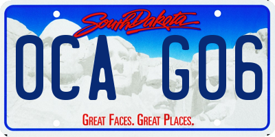 SD license plate 0CAG06