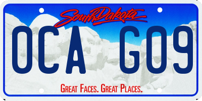 SD license plate 0CAG09