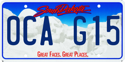 SD license plate 0CAG15