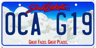 SD license plate 0CAG19
