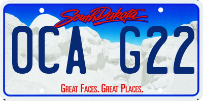 SD license plate 0CAG22