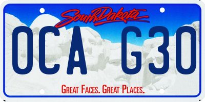 SD license plate 0CAG30