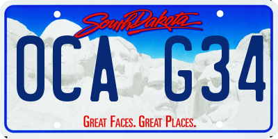 SD license plate 0CAG34