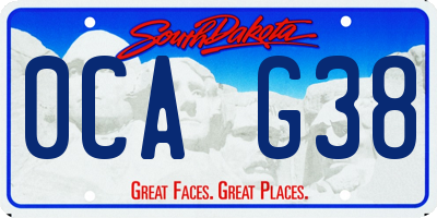 SD license plate 0CAG38