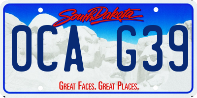 SD license plate 0CAG39
