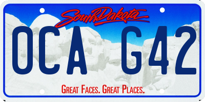 SD license plate 0CAG42