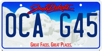 SD license plate 0CAG45