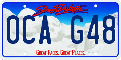 SD license plate 0CAG48