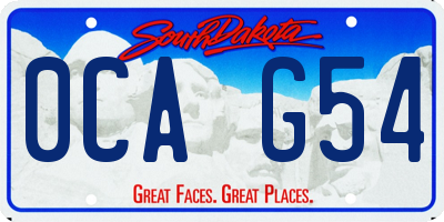 SD license plate 0CAG54