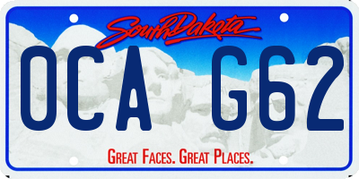 SD license plate 0CAG62