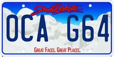 SD license plate 0CAG64
