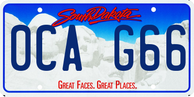 SD license plate 0CAG66