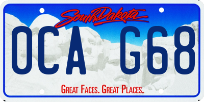 SD license plate 0CAG68