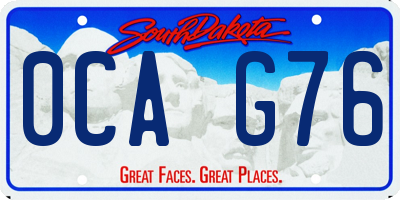 SD license plate 0CAG76