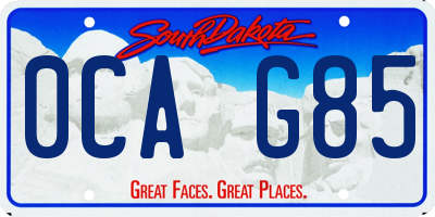 SD license plate 0CAG85