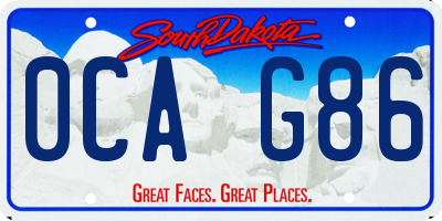 SD license plate 0CAG86