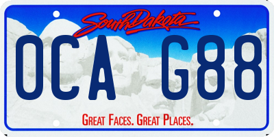 SD license plate 0CAG88