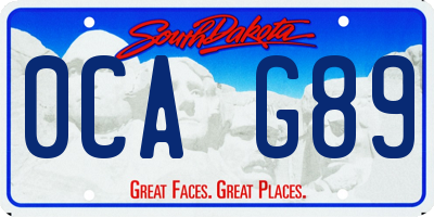 SD license plate 0CAG89