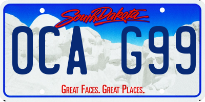 SD license plate 0CAG99