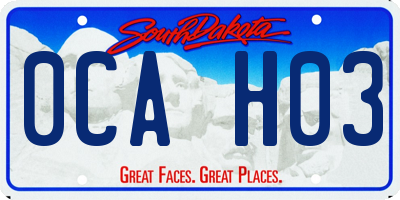 SD license plate 0CAH03